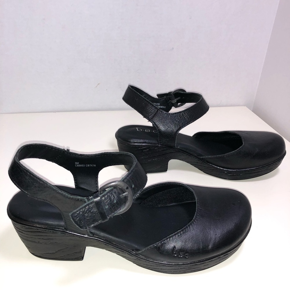 BOC Levina Women Black Leather Clog Sandal
